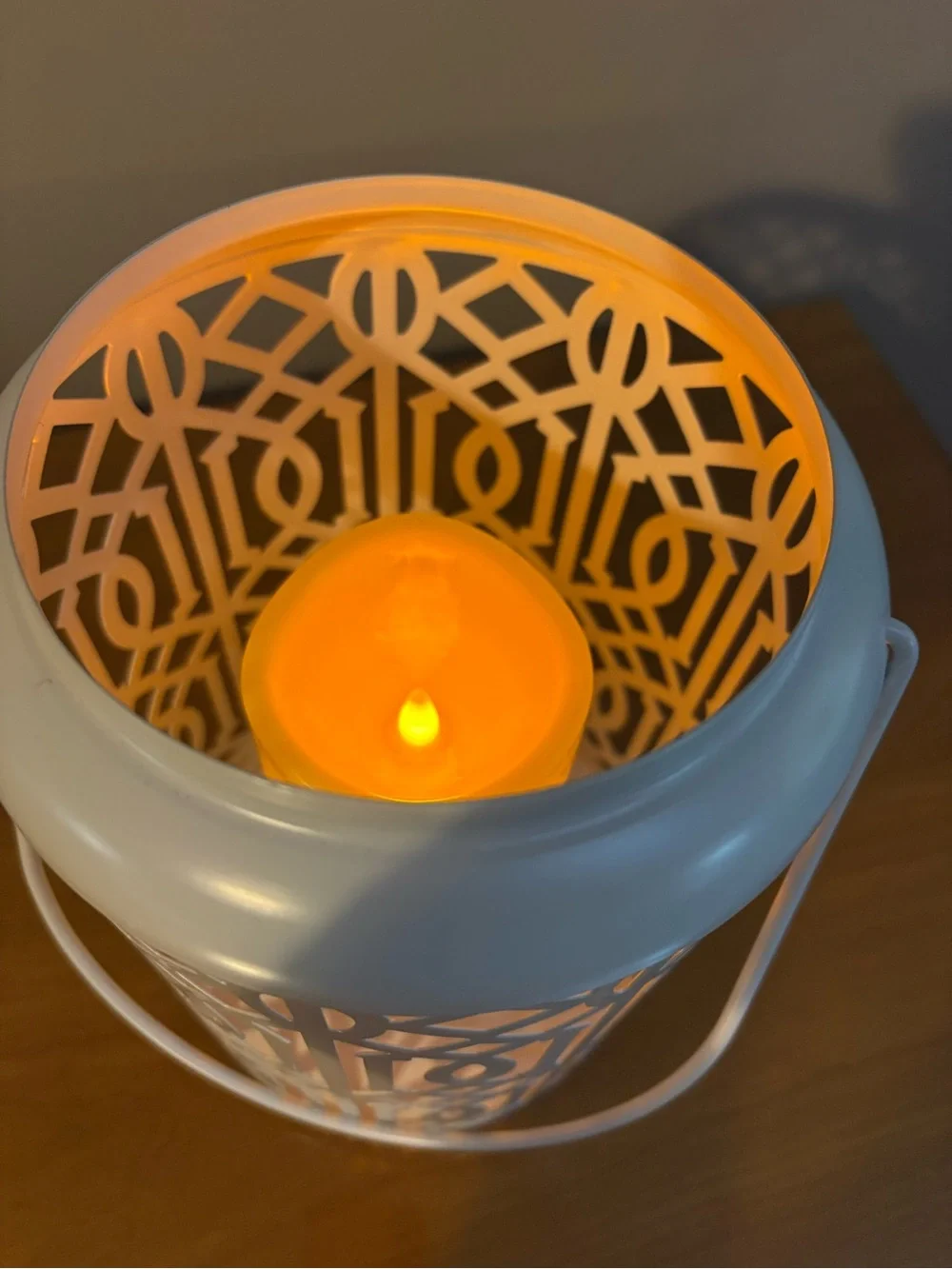 White Decorative Lantern Candle Holder